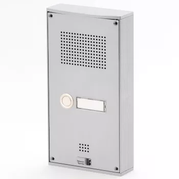 Behnke Série 5 Conjunto de intercomunicador de porta de superfície 1 botão Prateado (5-0055)