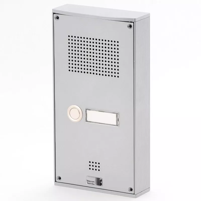 Behnke Série 5 Conjunto de intercomunicador de porta de superfície 1 botão Prateado (5-0055)