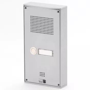 Behnke Série 5 Conjunto de intercomunicador de porta de superfície 1 botão Prateado (5-0055)