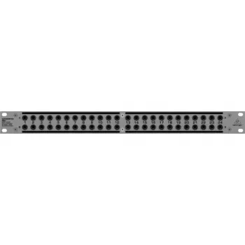 Patch panel Behringer PX3000 48 pontos 1/4 polegadas TRS, montagem em rack 1U, comutação de 3 modos