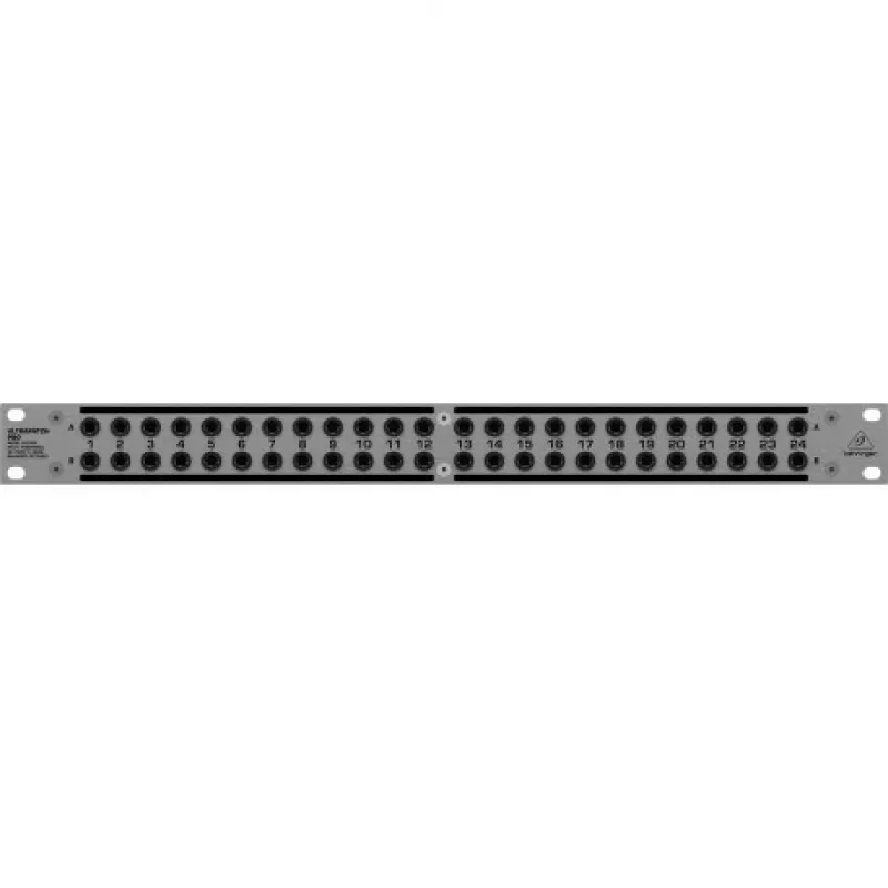 Patch panel Behringer PX3000 48 pontos 1/4 polegadas TRS, montagem em rack 1U, comutação de 3 modos