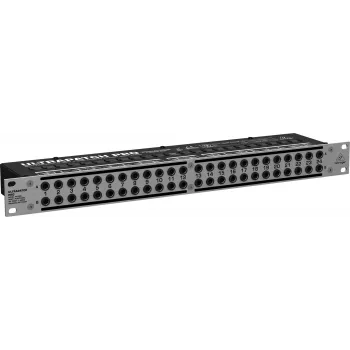 Patch panel Behringer PX3000 48 pontos 1/4 polegadas TRS, montagem em rack 1U, comutação de 3 modos