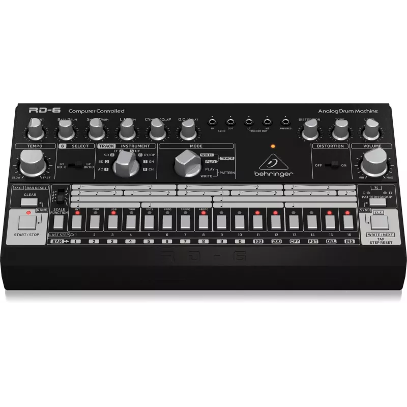 Máquina de ritmos e bateria Behringer RD-6-BK