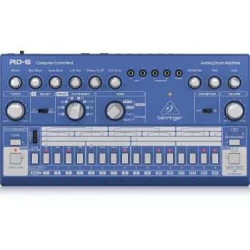 Máquina de ritmo e bateria analógica Behringer RD-6-BU, azul