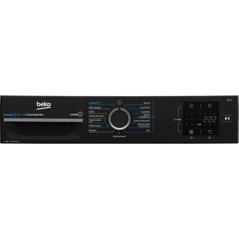 Máquina de lavar roupa de carregamento frontal Beko BM3WFU3721WBW 7 kg 1200 rpm com SteamCure e Bluetooth