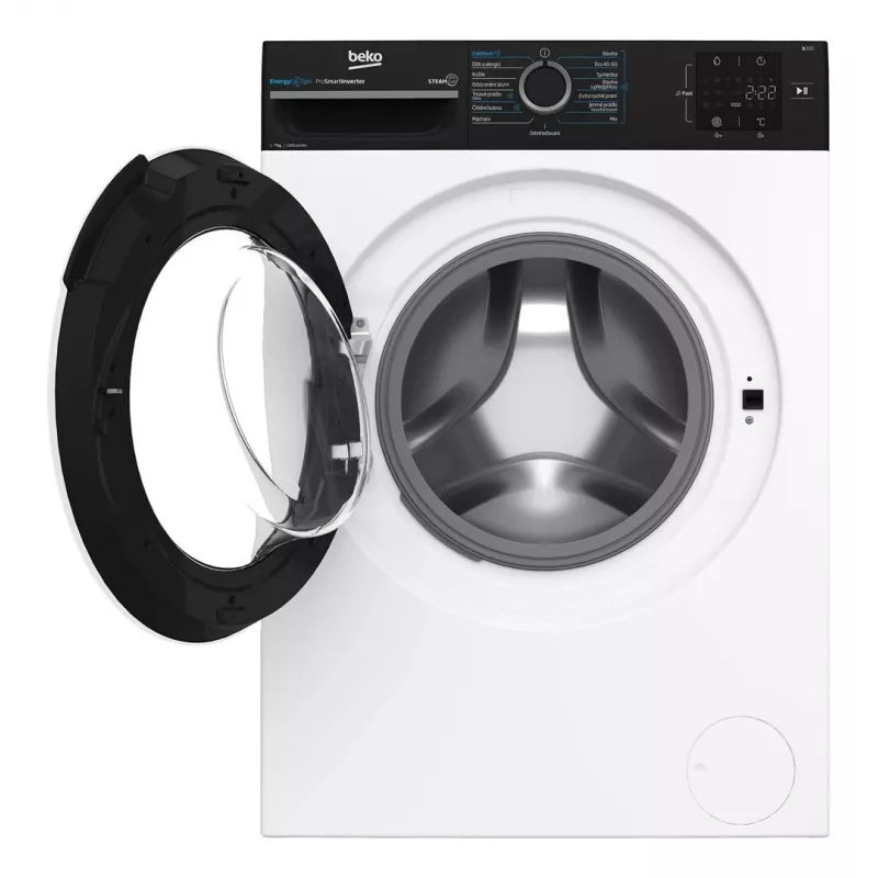 Máquina de lavar roupa de carregamento frontal Beko BM3WFU3721WBW 7 kg 1200 rpm com SteamCure e Bluetooth