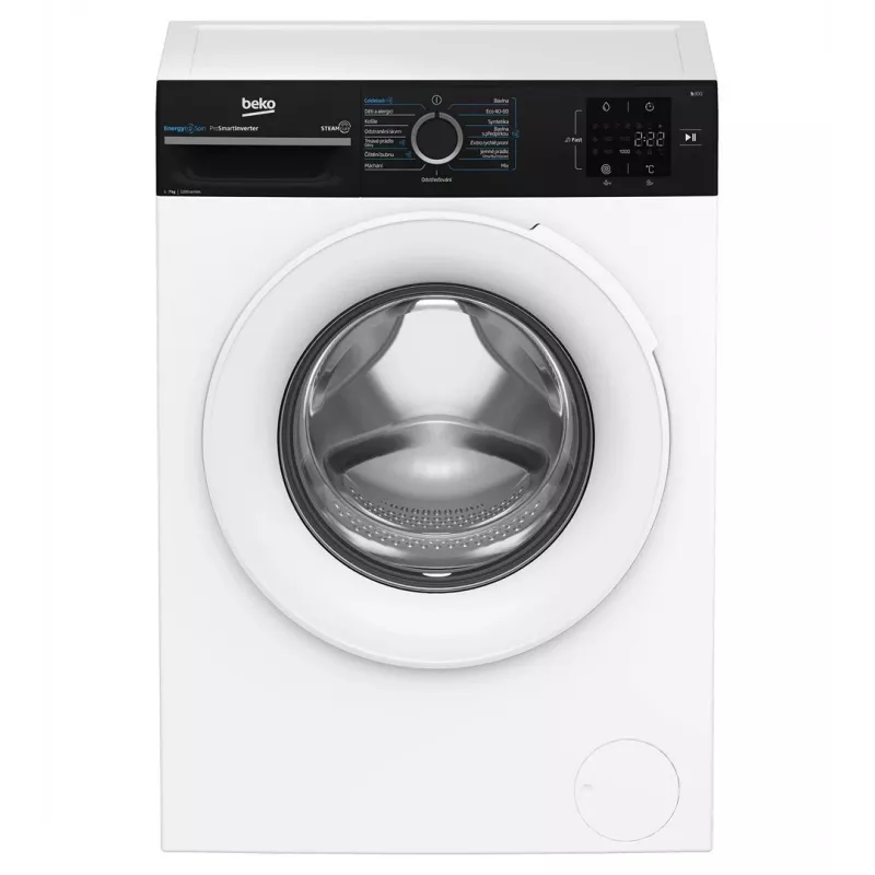 Máquina de lavar roupa de carregamento frontal Beko BM3WFU3721WBW 7 kg 1200 rpm com SteamCure e Bluetooth