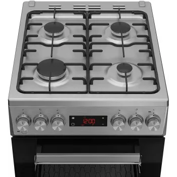 Fogão elétrico independente BEKO FSM52320TXDT com placa vitrocerâmica, forno de convecção, aço inoxidável