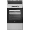 Fogão de indução independente BEKO FSM59300XDS com forno elétrico, aço inoxidável