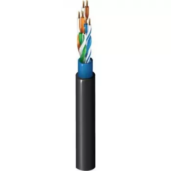 Belden CatSnake cabo Ethernet tático Category 5E, 24 AWG condutores de cobre nu entrançados, UTP, bainha TPE, preto, 100 MHz, Gigabit, alta flexibilidade