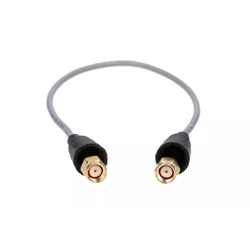 Cabo coaxial pigtail Belden RP-SMA/RP-SMA 50cm RF100LL, 50 Ohm, preto