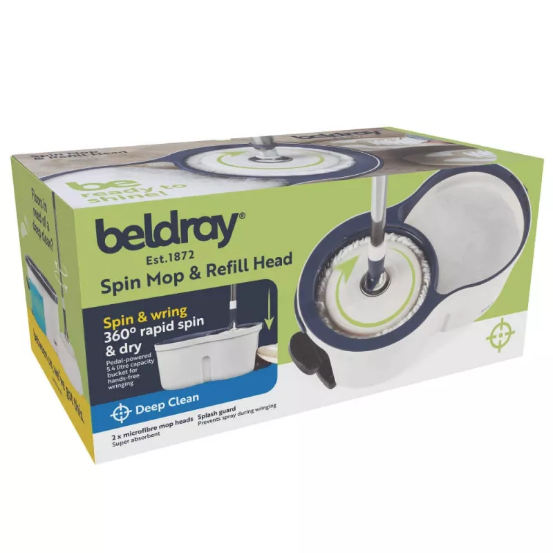 Beldray LA00000005EU7 esfregona Spin e cabeça de substituição - cinzento/azul