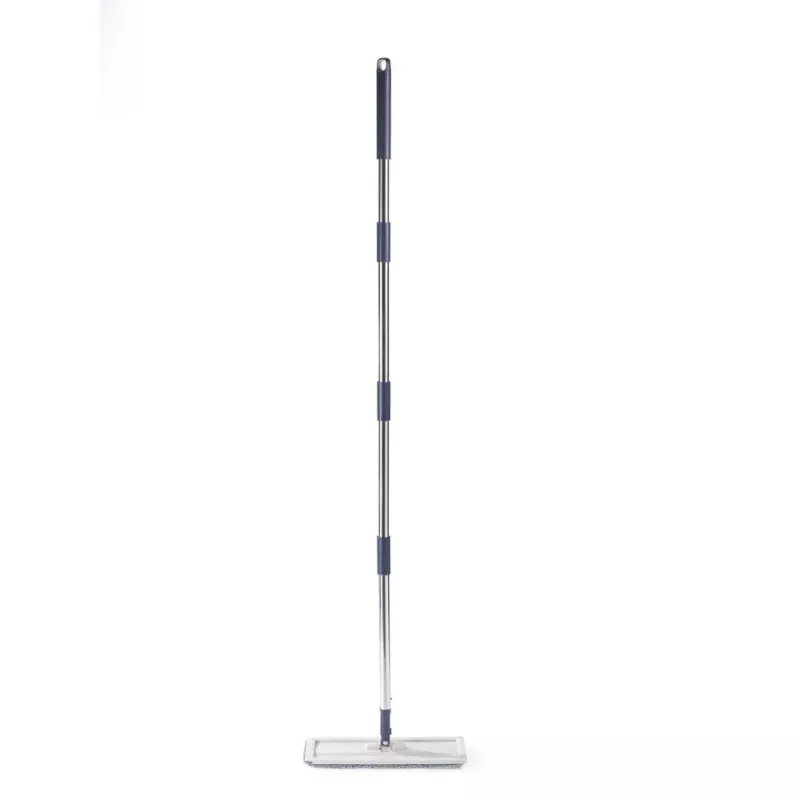 Beldray LA00000008EU7 conjunto de esfregona plana e balde – cinzento/azul, 5L com torção automática, cabo telescópico, microfibra