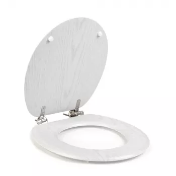 Beldray LA00000073WHTEU7 Assento de sanita em madeira - fecho suave, branco, oval