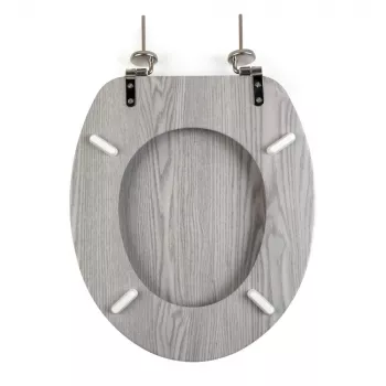 Beldray LA00000074GRYPEU7 Assento de sanita em madeira - fecho suave, cinzento, oval