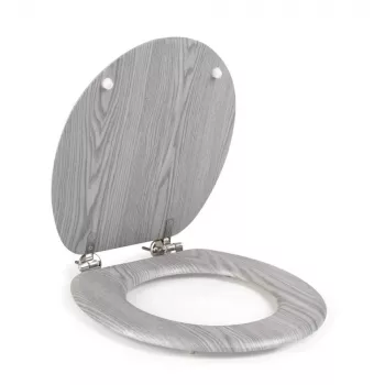 Beldray LA00000074GRYPEU7 Assento de sanita em madeira - fecho suave, cinzento, oval