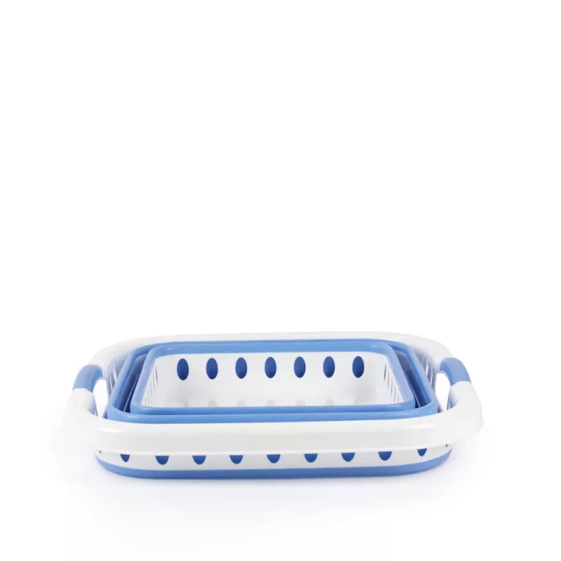 Cesto de roupa dobrável Beldray LA00000152EU7 40L, branco/azul
