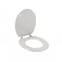 Beldray LA032355PGRY Assento de sanita em madeira, branco - fecho suave em D com dobradiças de fecho rápido
