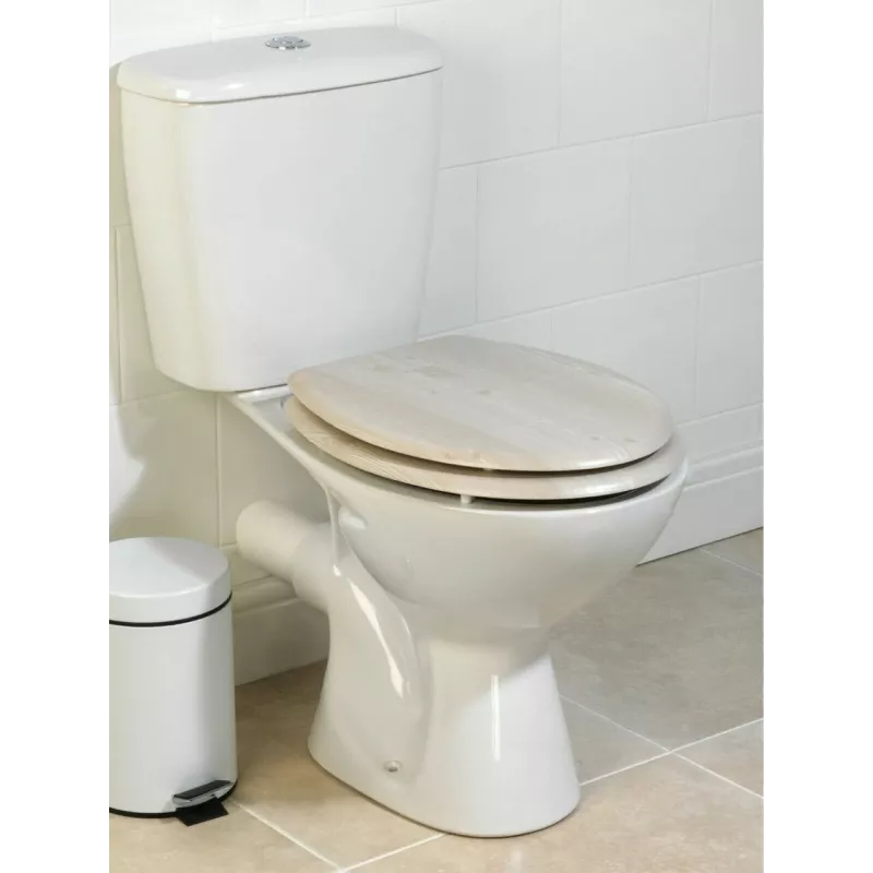 Assento de sanita em madeira MDF Beldray LA033710WOAKPFEU7, carvalho branco, fecho suave