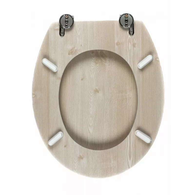 Assento de sanita em madeira MDF Beldray LA033710WOAKPFEU7, carvalho branco, fecho suave
