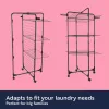Beldray LA035747BLKFSDUFEU7 Estendal torre de 30 metros - Estendal dobrável de 3 níveis com rodas, preto/cinzento