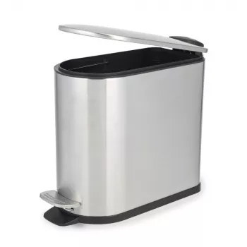 Beldray LA036683SSPEU7 Balde de pedal em D slimline 5 litros, prateado