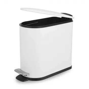 Balde de pedal em D esguio 5 litros Beldray LA036690WHTPEU7, branco