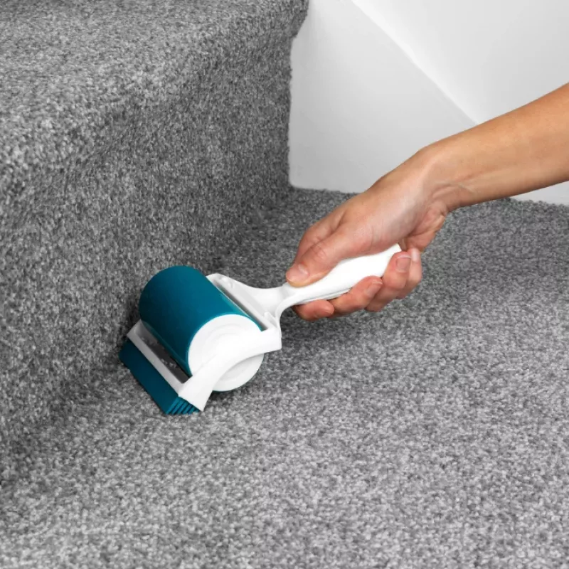 Rolo de limpeza de pelos com gel Beldray LA072597FEU7 Pet Plus+ - removedor de pelos de animais, fiapos e pó em silicone reutilizável - azul e cinzento