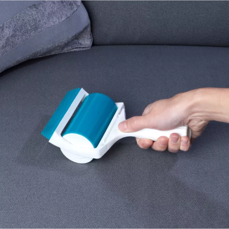 Rolo de limpeza de pelos com gel Beldray LA072597FEU7 Pet Plus+ - removedor de pelos de animais, fiapos e pó em silicone reutilizável - azul e cinzento