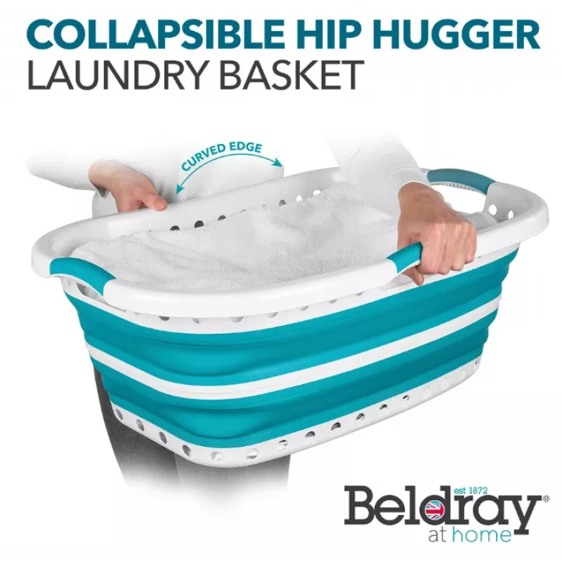 Cesto de roupa dobrável Hip Hugger Beldray LA072979TQFEU7 37 L turquesa