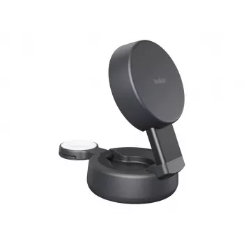 Belkin UltraCharge 25W Qi2 Magnetic Estação de carregamento sem fios 2-em-1 cinzento escuro WIZ043KQCH
