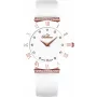 BELLEVUE E120 relógio analógico de quartzo para senhora 26mm caixa de aço inoxidável mostrador branco bracelete de couro preta