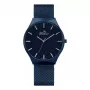 BELLEVUE relógio de quartzo analógico homem E58 32mm aço inoxidável pele preta
