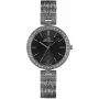 Relógio BELLEVUE Woman B25 35mm quartzo analógico mostrador prateado bracelete de pele preta