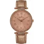Relógio de quartzo de mulher BELLEVUE B39 35 mm Mostrador prateado Bracelete de pele preta