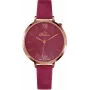 BELLEVUE Woman B50 35mm relógio analógico de quartzo mostrador prateado bracelete de couro preta