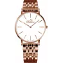 BELLEVUE Woman D32 40mm relógio analógico de quartzo mostrador prateado bracelete de couro preta
