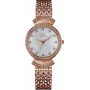 BELLEVUE Woman D50 32mm Relógio de quartzo analógico mostrador prateado bracelete de pele preta