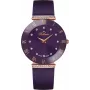Relógio de mulher BELLEVUE E114 26 mm quartzo analógico mostrador prateado bracelete de couro preto