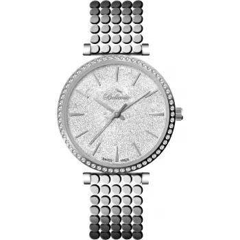 Relógio BELLEVUE Woman E66 (32 mm) analógico de quartzo - caixa de aço inoxidável cor de ouro rosa, mostrador branco, bracelete de couro castanho