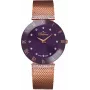BELLEVUE Relógio analógico de quartzo de mulher F114 26mm aço inoxidável pele preto