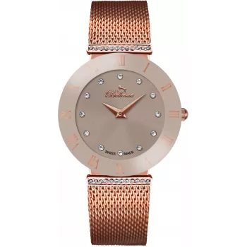 BELLEVUE Mulher F124 Relógio de quartzo analógico 26mm Aço inoxidável Prateado