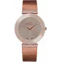 BELLEVUE Mulher F124 Relógio de quartzo analógico 26mm Aço inoxidável Prateado