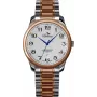 Relógio de mulher BELLEVUE F2 35 mm quartzo mostrador prateado pulseira de pele preta