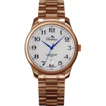 BELLEVUE Woman F5 35mm relógio analógico de quartzo caixa de aço inoxidável bracelete de couro preta