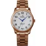 Relógio de mulher BELLEVUE F6 analógico de quartzo 30mm mostrador prateado pulseira de pele preta