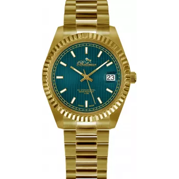 BELLEVUE Woman H16 Relógio de mulher 30mm quartzo analógico aço inoxidável pele preto
