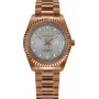 BELLEVUE Woman H28 30mm relógio analógico de quartzo mostrador prateado bracelete de pele preta