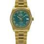 BELLEVUE Woman I16 27 mm relógio de quartzo analógico mostrador prateado bracelete de pele preta