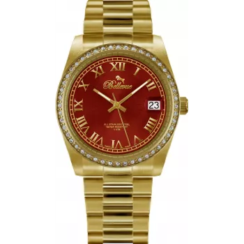 Relógio de mulher BELLEVUE I17 (35mm) quartzo suíço analógico - mostrador prateado, bracelete de pele preta